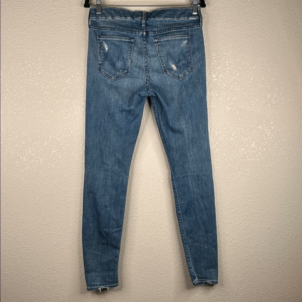 Mother The Looker in Graffiti Girl Classic Denim Distressed Skinny Jeans Size 29 - Picture 4 of 10